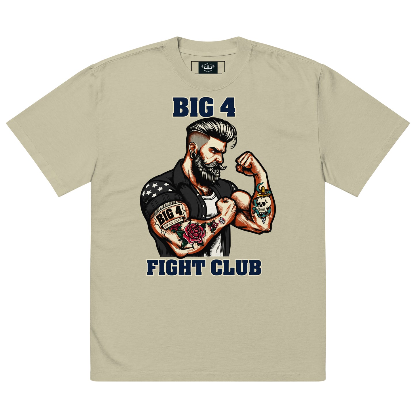 Big 4 Fight Club Oversized faded T (FREE Ship)