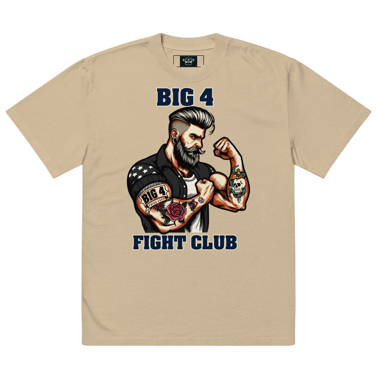 Big 4 Fight Club Oversized faded T (FREE Ship)